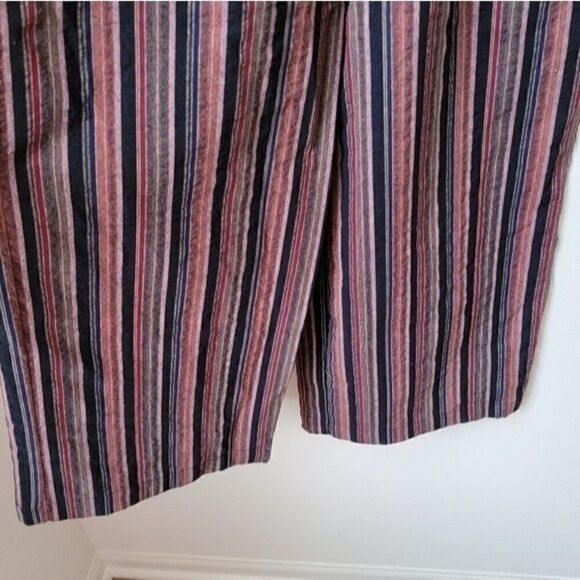 Nwt UNIVERSAL THREAD Striped Maroon Blue Long Sleeve Tie Front Jumpsuit XS - Picture 11 of 14